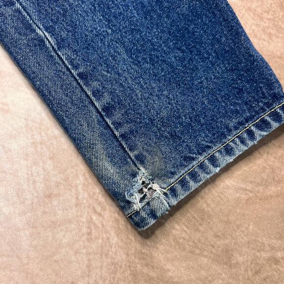 Dahan High Waisted Slim Fit Medium Wash Denim Blue Jeans Embroidered Pocket - Picture 11 of 13